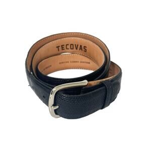 Tecovas Genuine Lizard Leather Belt 44 Black Handmade in Mexico